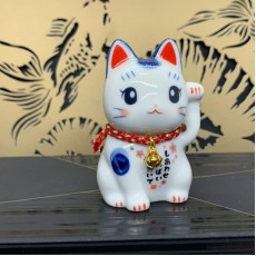 日本正品葯師窯彩帶眼招財貓