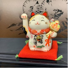 日本正品葯師窯彩錦寶鎚招財貓